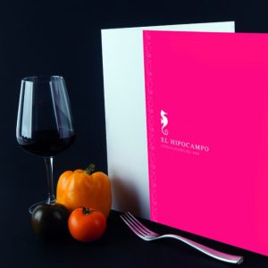 Menú desplegable plastificado