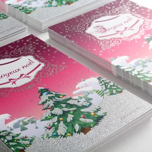 Tarjeta simple barniz purpurina