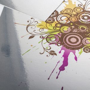 Flyer papel metalizado plateado