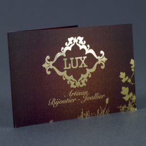 Flyer papel metalizado oro